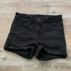 black skinny jean shorts american eagle